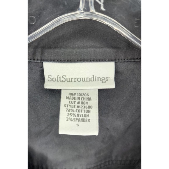 Soft Surroundings Lace Front Long Sleeve Black Tunic Top Shirt Size S - Picture 4 of 7